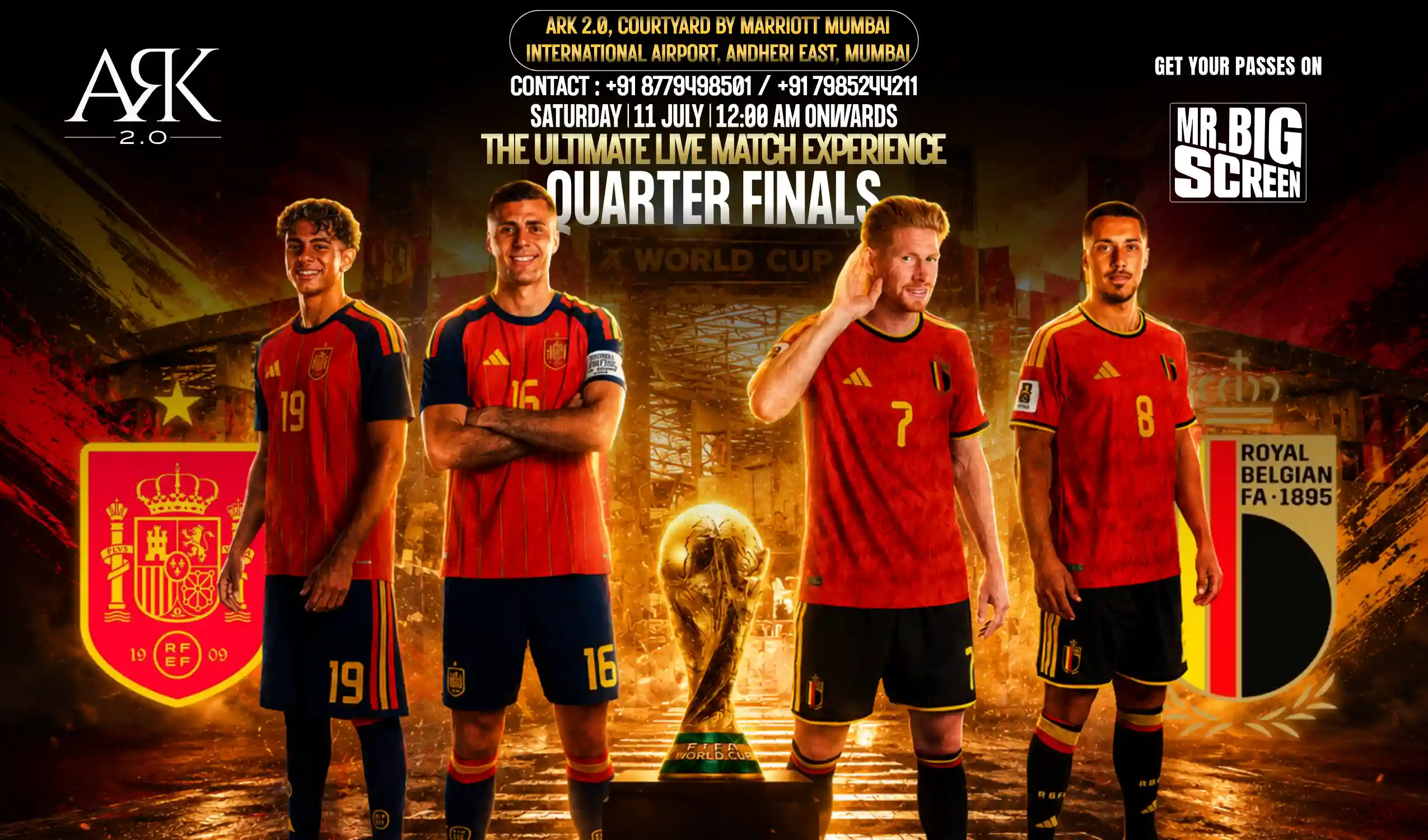 FIFA World Cup 2026-Live Watch Party-Spain Vs Belgium, Ark 2.0 Lounge, Mumbai, Saki Naka